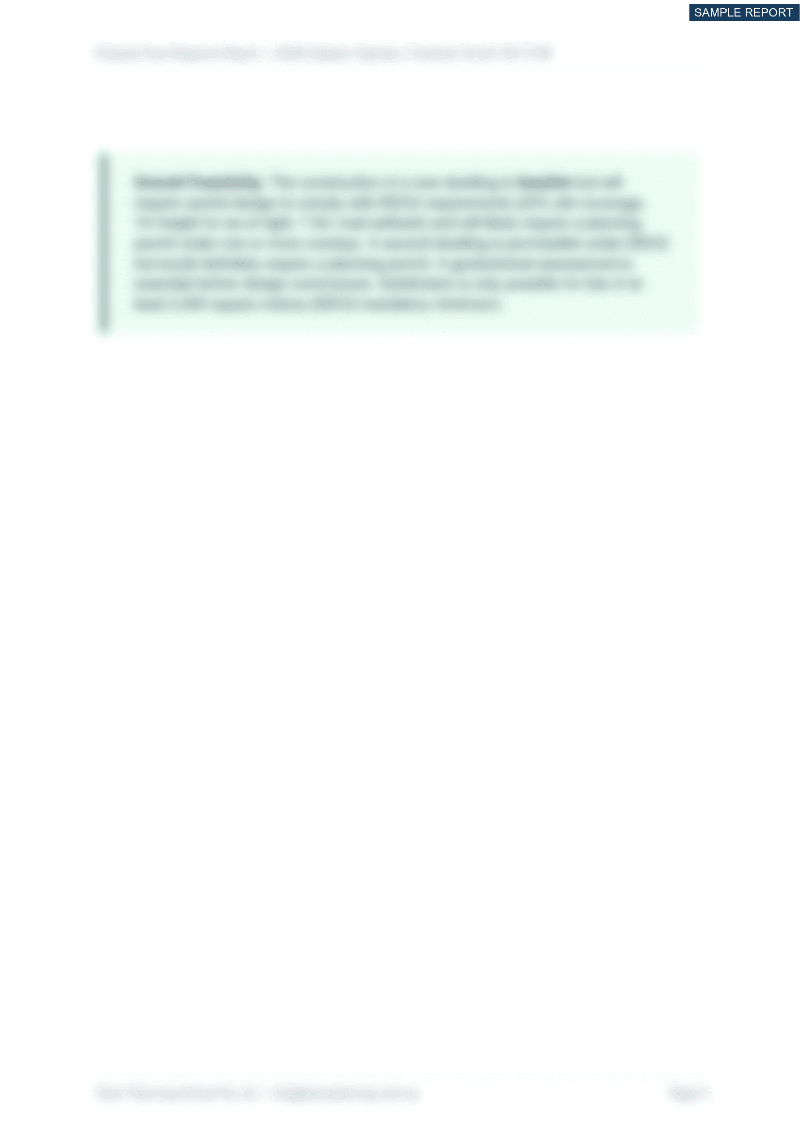 Executive Summary - sample report page