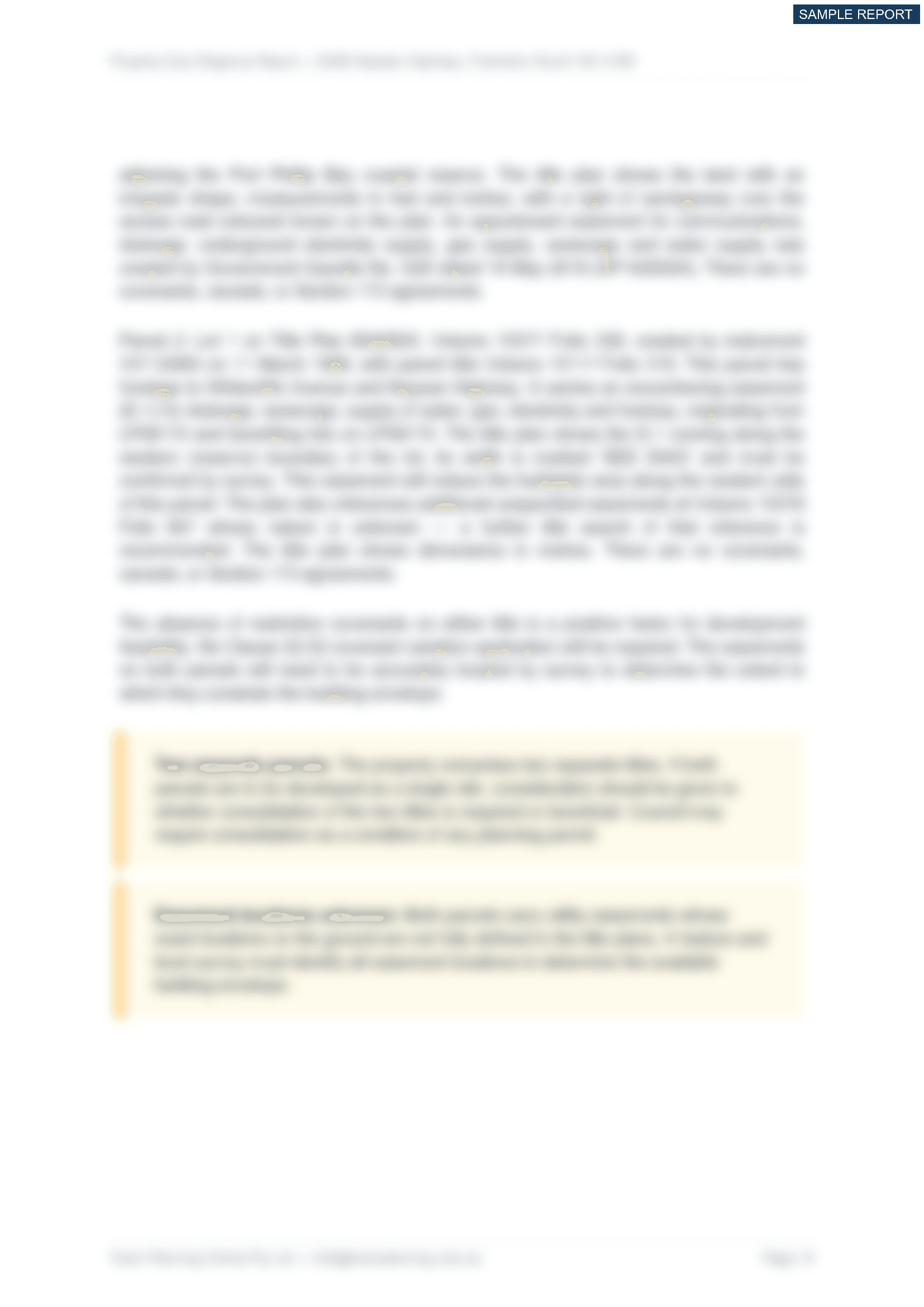 Title & Plan Analysis - sample report page